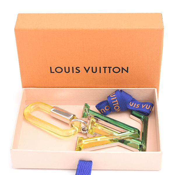 ルイヴィトン キーホルダー メンズ ビジューサック LVプリズム チャーム イエロー グリーン Louis Vuitton MP2366 中古