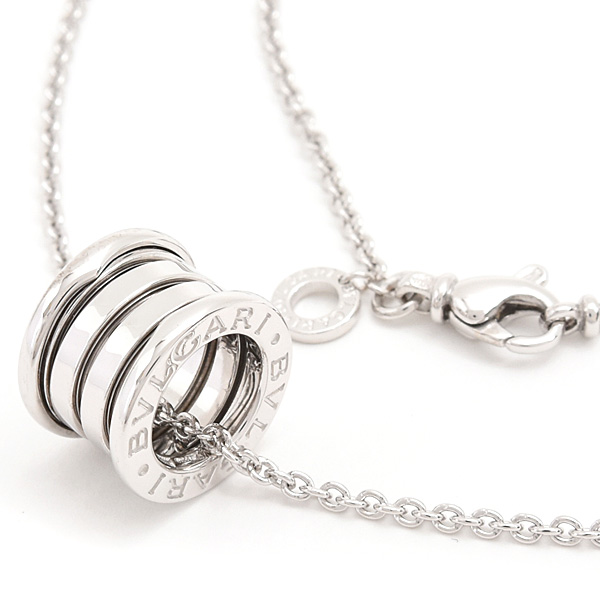 ブルガリ ネックレス レディース メンズ ビーゼロワン B-ZERO1 ホワイトゴールド BVLGARI 750WG 中古