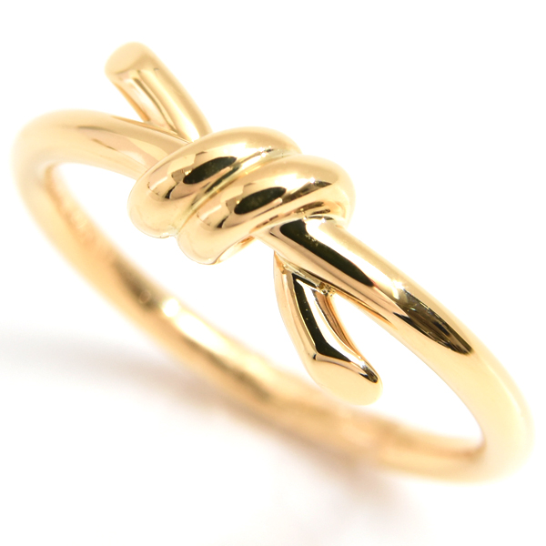 ティファニー 指輪 レディース ノット リング 10.5号程 イエローゴールド TIFFANY 750YG 中古