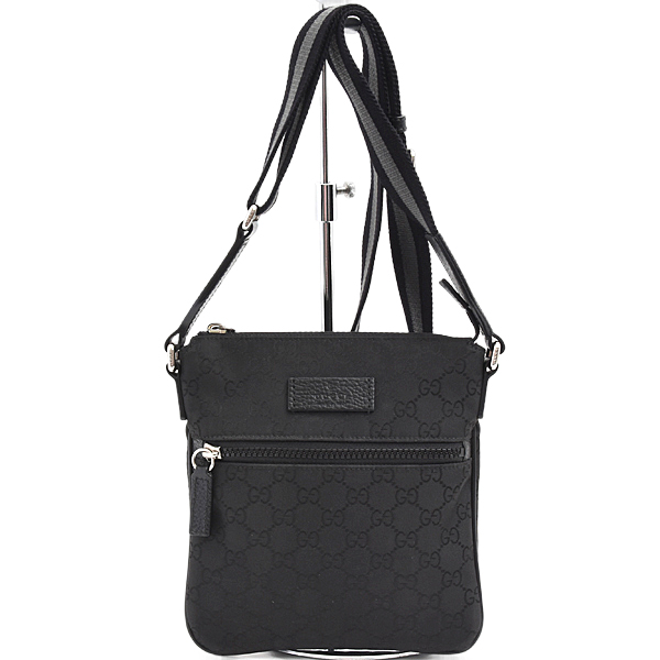 グッチ バッグ メンズ ショルダーバッグ GGナイロン ナイロン×レザー ブラック GUCCI 4491183 中古