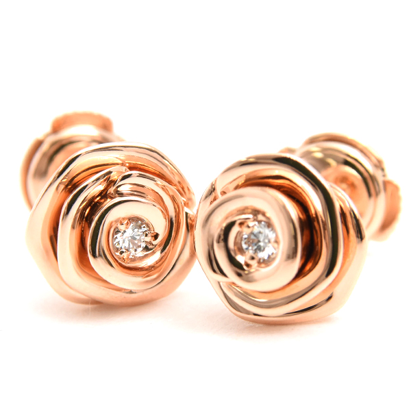 クリスチャンディオール ピアス レディース ローズディオール クチュール ダイヤ ピアス ピンクゴールド Christian Dior 750PG 中古