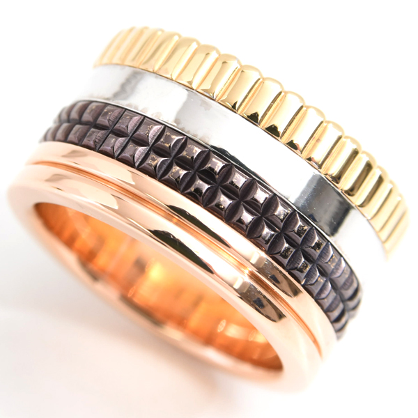 ブシュロン 指輪 レディース キャトル クラシック ラージ リング 51号 ゴールド BOUCHERON 750YG×WG×PG 中古