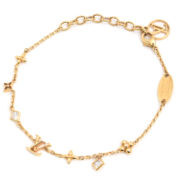 ルイヴィトン ブレス レディース LV インザスカイ ブレス ラインストーン メッキ Louis Vuitton GP M1040A 中古