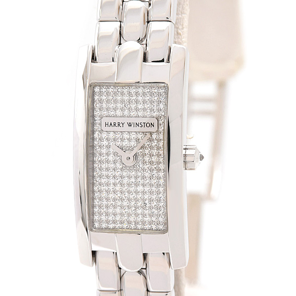ハリーウィンストン 時計 レディース アヴェニューC ミニ 電池式 ダイヤモンド文字盤 ホワイトゴールド HARRY WINSTON 750WG 332LQW AVCQHM16WW021 中古