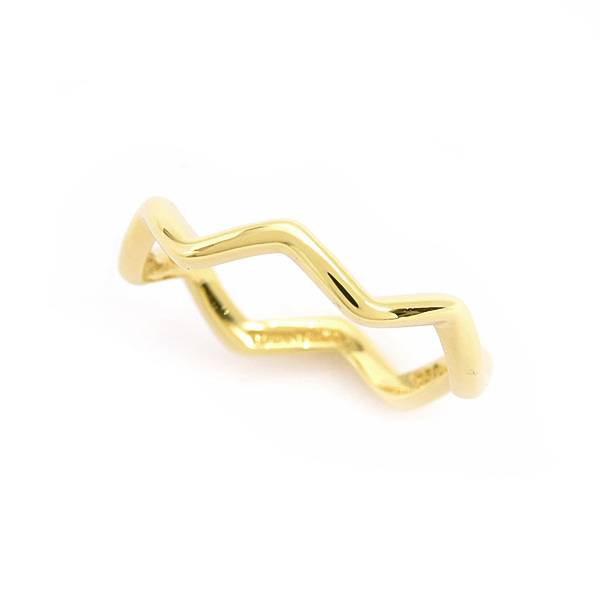 ティファニー 指輪 レディース ジグザグ リング 実測サイズ11.5号程度 ウェーブ イエローゴールド TIFFANY 750YG K18YG 中古