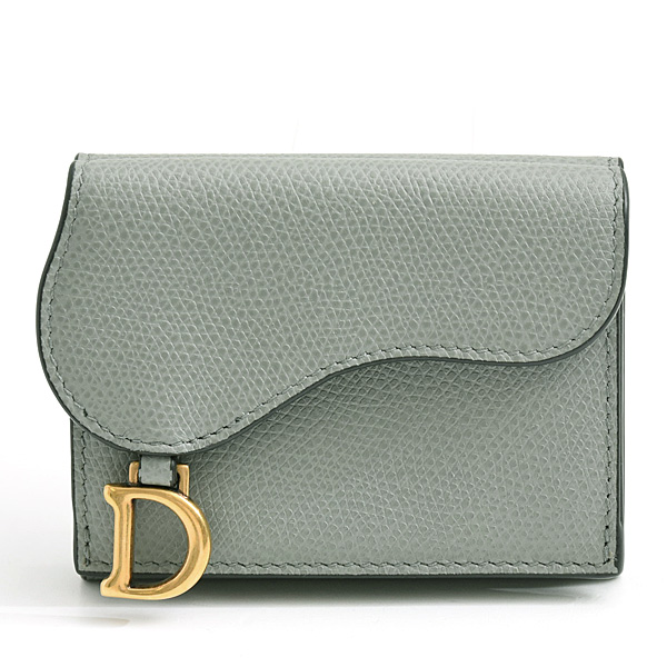 クリスチャンディオール 財布 レディース サドル コンパクトウォレット グレー系 S5653CBAA Christian Dior 中古