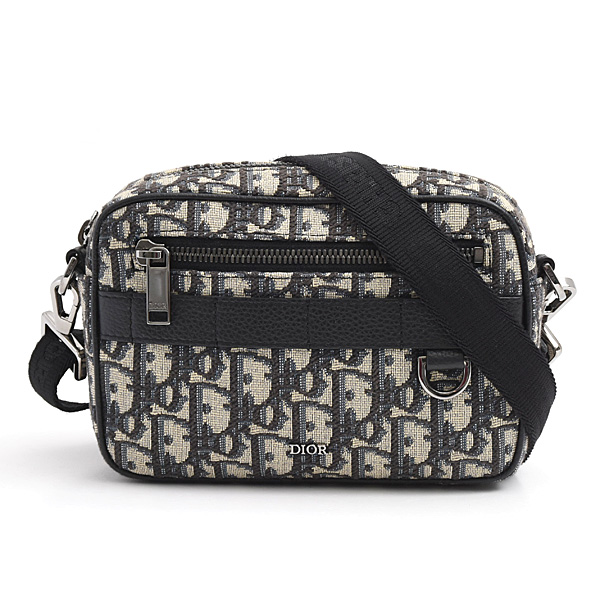 クリスチャンディオール バッグ レディース メンズ オブリーク サファリバッグ ミニ ジャガード ブラック Christian Dior 2ESWS011YKY 中古
