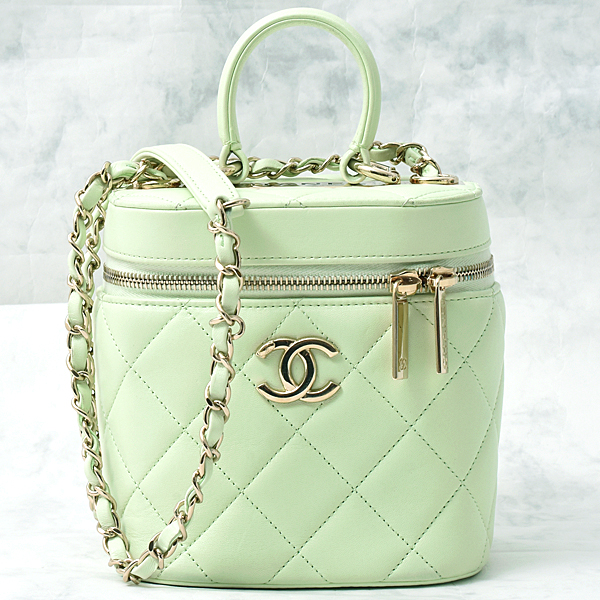 シャネル バッグ レディース マトラッセ バニティ チェーン ショルダー ランダム ラムスキン グリーン系 CHANEL 中古