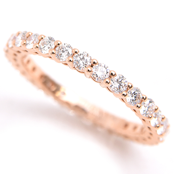 ティファニー 指輪 レディース フォーエバーバンド フルエタニティ ダイヤ リング 10.5号弱 ピンクゴールド TIFFANY 750PG 中古