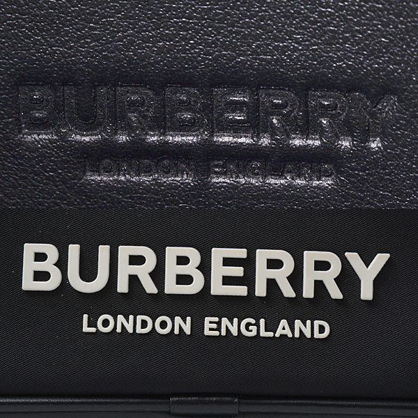 バーバリー バッグ レディース メンズ ナイロン ショルダーバッグ レザー ブラック BURBERRY 8049094 中古