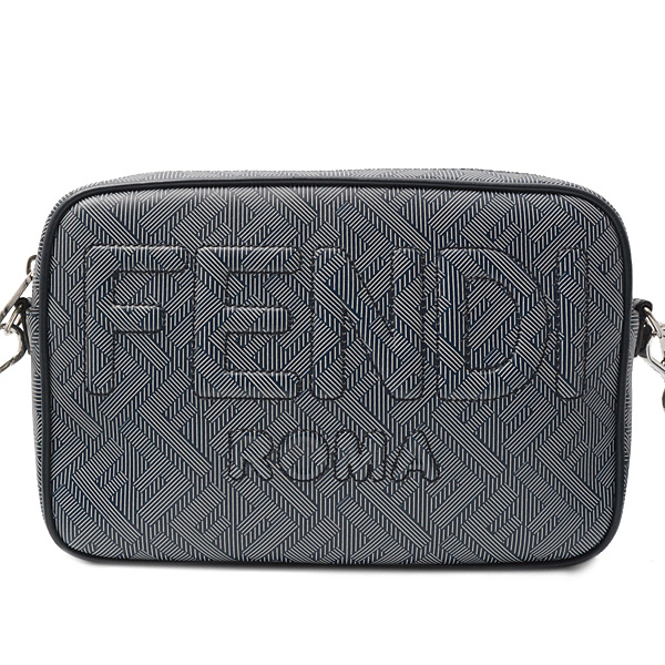 フェンディ バッグ レディース FFファブリック カメラケース ショルダーバッグ ネイビー系 FENDI 7M0286 中古