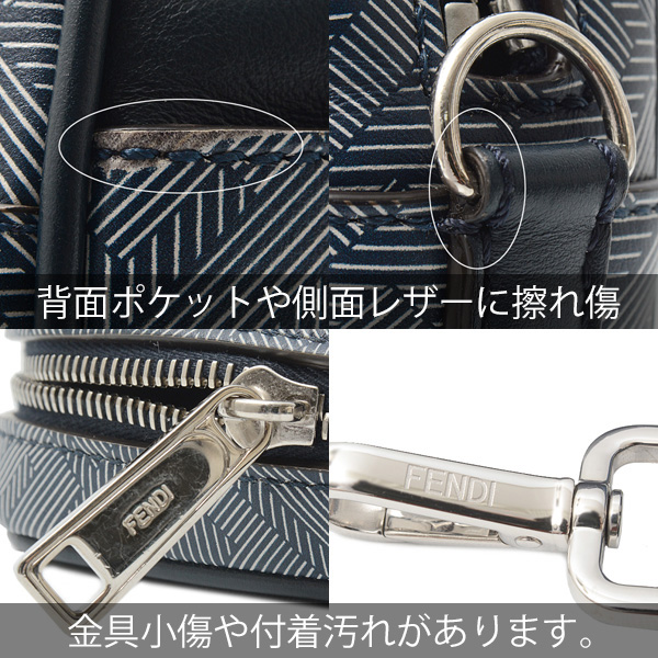 フェンディ バッグ レディース FFファブリック カメラケース ショルダーバッグ ネイビー系 FENDI 7M0286 中古