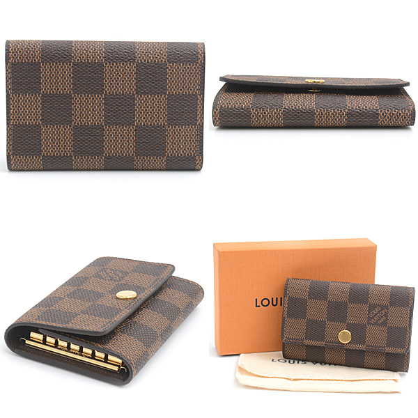 ルイヴィトン キーケース メンズ ダミエ ミュルティクレ6 6連キーケース エベヌ(ブラウン) Louis Vuitton N62630 中古