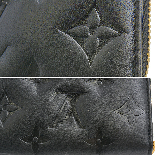 ルイヴィトン 財布 レディース ジッピーウォレット 長財布 LVサークル ノワール モノグラム ラムレザー Louis Vuitton M81510 中古