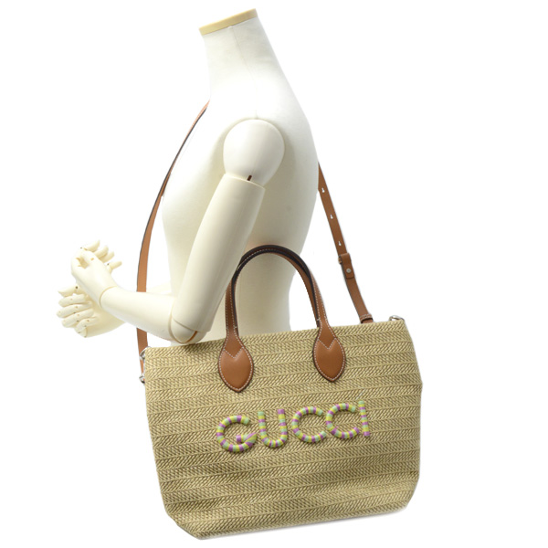 グッチ バッグ レディース パッチ スモール トートバッグ ショルダーバッグ ブラウン GUCCI 779671 FAC42 9561 中古