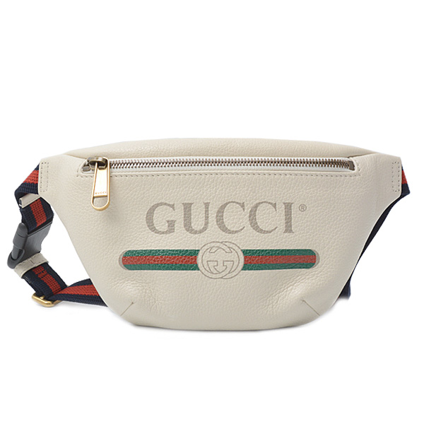 グッチ バッグ レディース プリント スモールベルトバッグ ウエストポーチ ボディバッグ レザー GUCCI 527792 中古