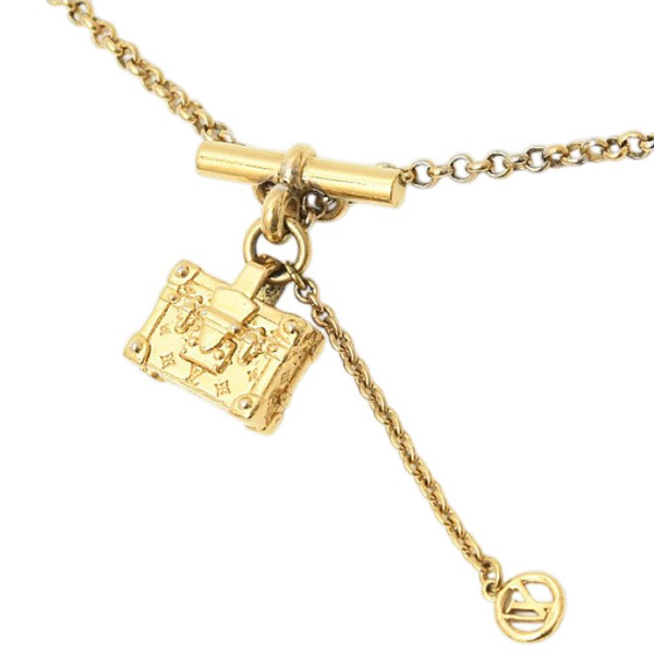 ルイヴィトン ネックレス レディース コリエプティットマル モノグラム トラックモチーフ GP ゴールド M00568 Louis Vuitton 中古