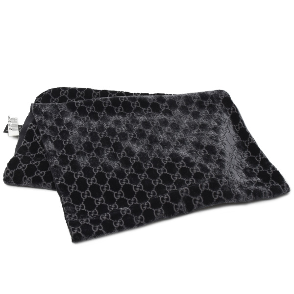 グッチ 服飾小物 レディース ストール マフラー GG シルク×レーヨン ブラック GUCCI 中古