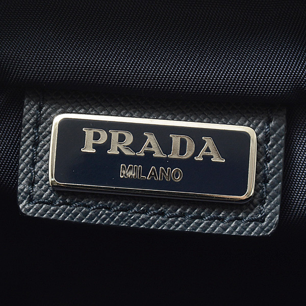 プラダ バッグ メンズ ポーチ クラッチバッグ テスート×サフィアーノ ネイビー(BLEU)系 PRADA 2N0030 中古