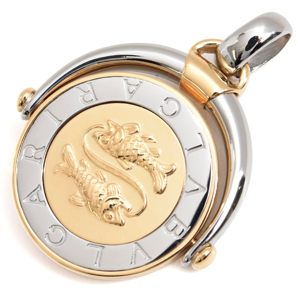 ブルガリ ペンダント ユニセックス ホロスコープ 魚座 ペンダント ステンレス ゴールド BVLGARI SS×750YG 中古