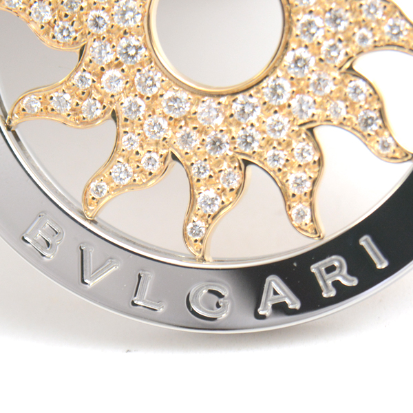 ブルガリ ペンダント メンズ トンドサン パヴェダイヤモンド ペンダントトップ ステンレス ゴールド BVLGARI SS×750YG 中古