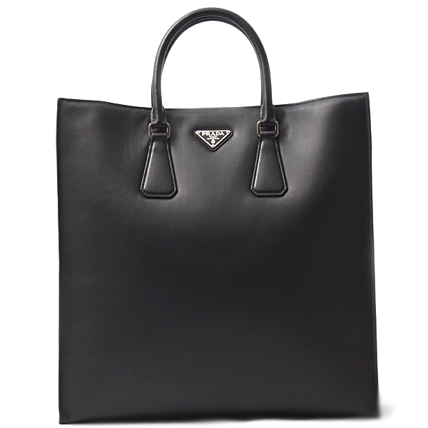 プラダ バッグ メンズ ハンドバッグ トートバッグ 2WAY ブラック レザー PRADA 2VG111 中古