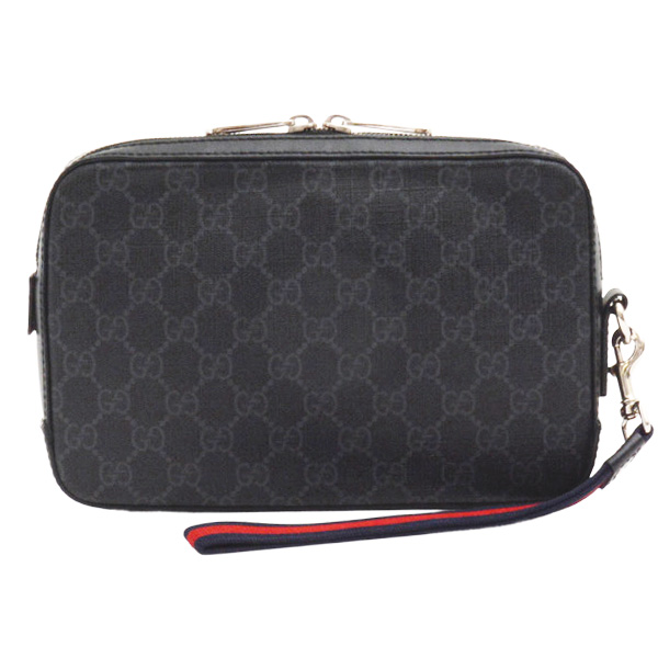 グッチ バッグ メンズ クラッチバッグ ブラック GGスプリーム GUCCI 495562 K5RLN 1095 中古