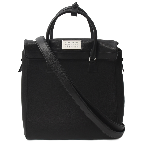 メゾンマルジェラ バッグ メンズ 5AC バーティカル ハンドバッグ ショルダーバッグ カーフ ブラック Maison Margiela 中古