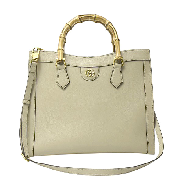 グッチ バッグ レディース ダイアナ 2WAYトートバッグ ミディアム レザー ベージュ GUCCI 655658 中古