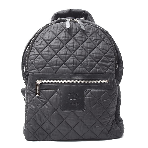 シャネル バッグ レディース コココクーン マトラッセ バックパック リュック ナイロン ブラック CHANEL 中古