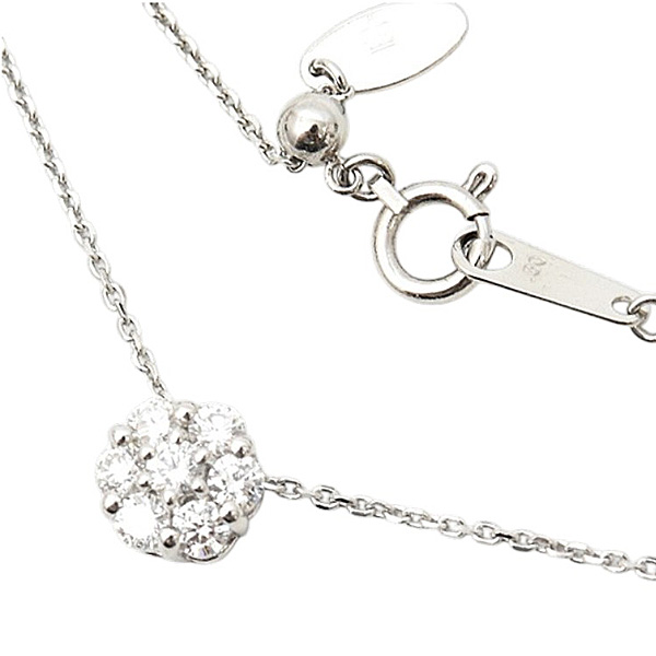 ロイヤルアッシャー ネックレス レディース ダイヤモンドネックレス フラワーモチーフ プラチナ D0.30ct PT900×850 ROYAL ASSCHER 中古