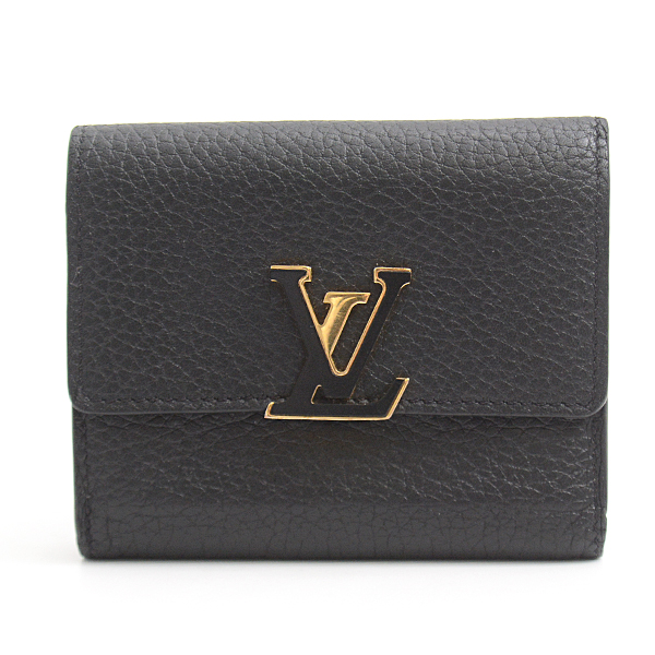 ルイヴィトン 財布 レディース ポルトフォイユ カプシーヌXS 三つ折り財布 ブラック×ピンク Louis Vuitton M68587 中古