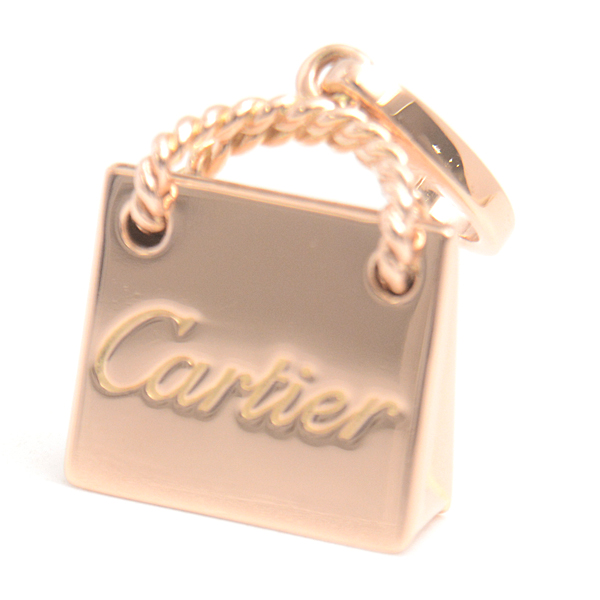 カルティエ チャーム レディース ショッピングバッグ モチーフ チャーム ペンダント ピンクゴールド Cartier 750PG 中古