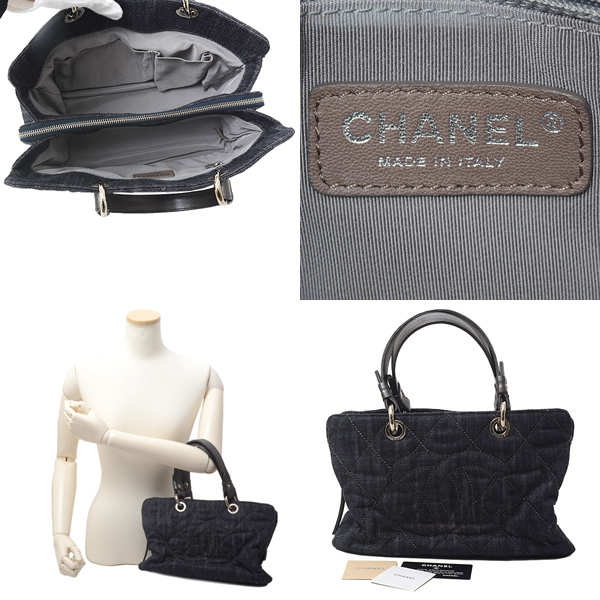 シャネル バッグ レディース ハンドバッグ デニム レザー ココマーク CHANEL 中古