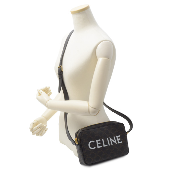 セリーヌ バッグ レディース トリオンフ ミディアムメッセンジャー ショルダーバッグ PVC CELINE 中古