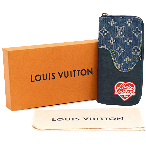 ルイヴィトン 財布 メンズ NIGOコラボ ジッピーウォレット ヴェルティカル モノグラムデニム M81107 Louis Vuitton 中古