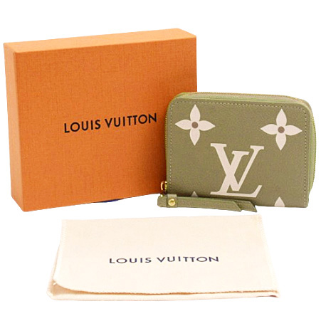 ルイヴィトン 財布 レディース ジッピー コインパース バイカラー アンプラント カーキ M82448 Louis Vuitton 中古