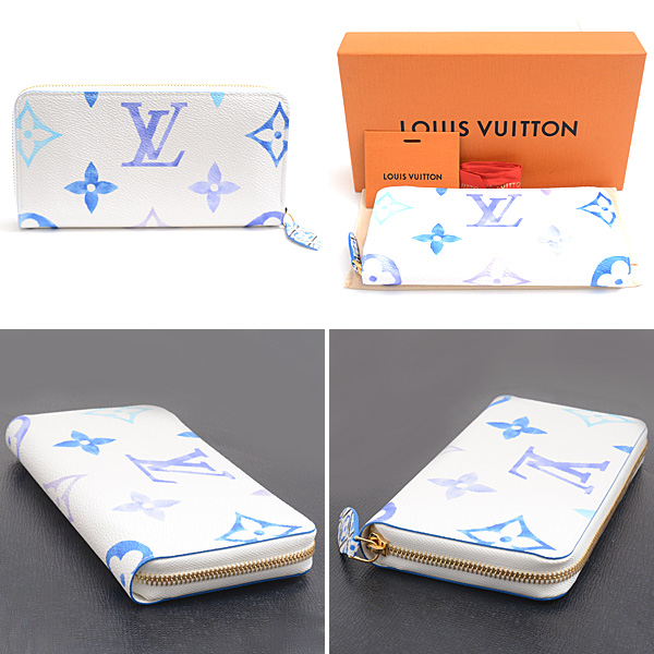 ルイヴィトン 財布 レディース LV バイ ザ プール ジッピーウォレット ホワイト×ブルー×パープル系 Louis Vuitton M82384 未使用展示品