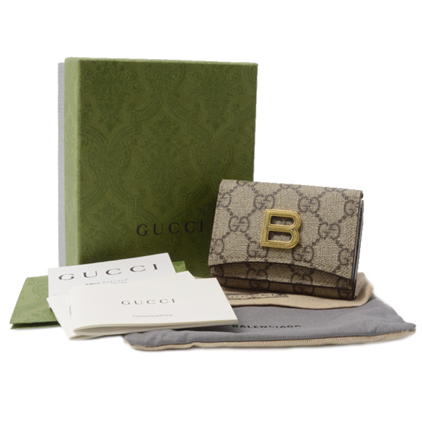 グッチ 財布 レディース GGスプリーム ザ ハッカー プロジェクト ウォレット 三つ折り財布 コラボ GUCCI 681700 中古