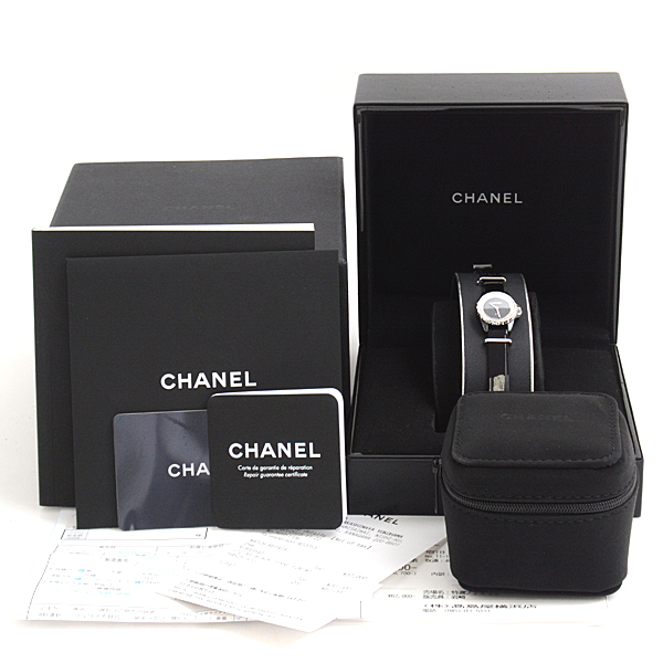 シャネル 時計 レディース J12 XS ダイヤモンド 電池式 ブラック文字盤 セラミック CHANEL H4663 中古