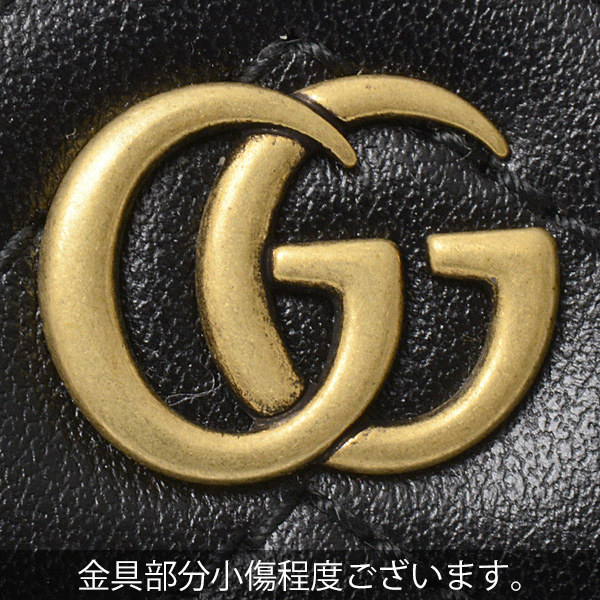 グッチ 財布 レディース ダブルG カードケース 二つ折り ミニウォレット レザー GUCCI ブラック 466492 未使用展示品