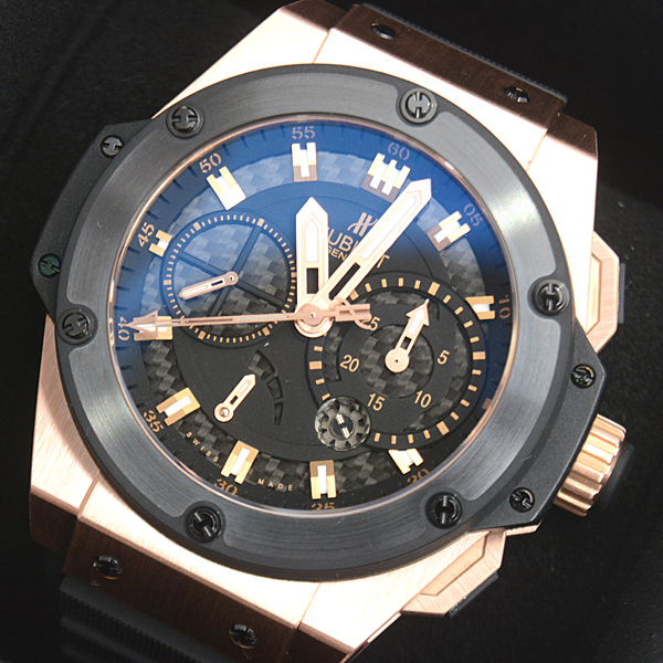 ウブロ 時計 メンズ キングパワー リミテッド クロノグラフ 自動巻 ピンクゴールド HUBLOT 709.OM.1780.RX 750PG 中古