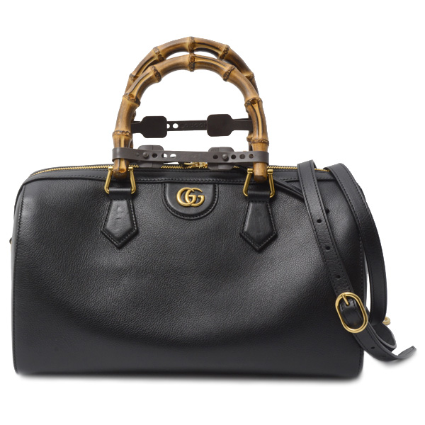 グッチ バッグ レディース ダイアナ ボストンバッグ 2WAY カーフ ブラック GUCCI 655663 中古