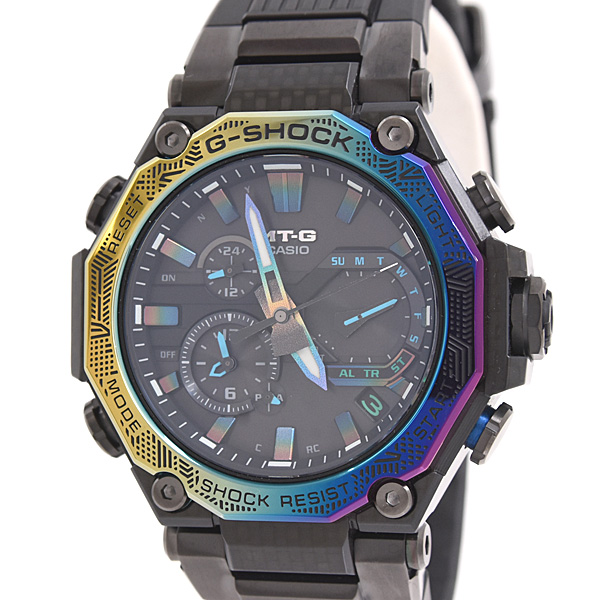 カシオ 時計 メンズ G-SHOCK MT-G モバイルリンク ソーラー ブラック文字盤 SS×カーボン CASIO B2000YR-1AJR 中古