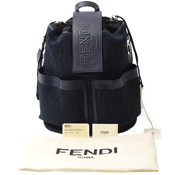 フェンディ バッグ メンズ バックパック ネイビー 7VZ070 AP1P F1KZ9 FENDI 中古