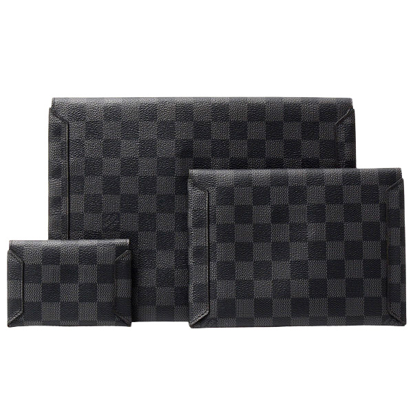 ルイヴィトン バッグ メンズ アルファトリプルポーチ ダミエグラフィット N60255 Louis Vuitton 中古