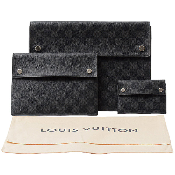 ルイヴィトン バッグ メンズ アルファトリプルポーチ ダミエグラフィット N60255 Louis Vuitton 中古