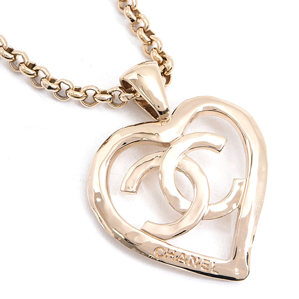 シャネル ネックレス レディース ココマーク ハート ロングネックレス B22P ペンダント GP ゴールドカラー 中古
