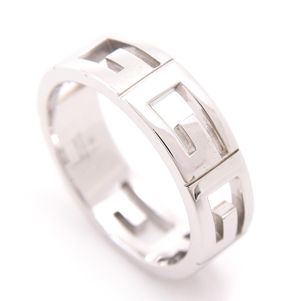 グッチ 指輪 メンズ マルチプル リング 25号 実寸23.5号 ホワイトゴールド 750WG GUCCI 中古