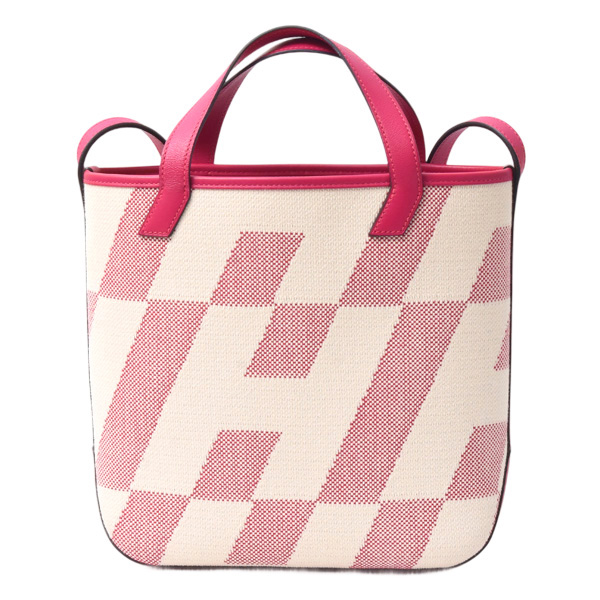 エルメス バッグ レディース H アンビエ 27 ハンドバッグ トワルアッシュ×スイフト フランボワーズ HERMES 中古